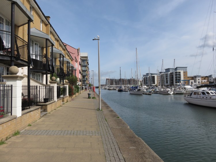Houses on the northwest side of the marina