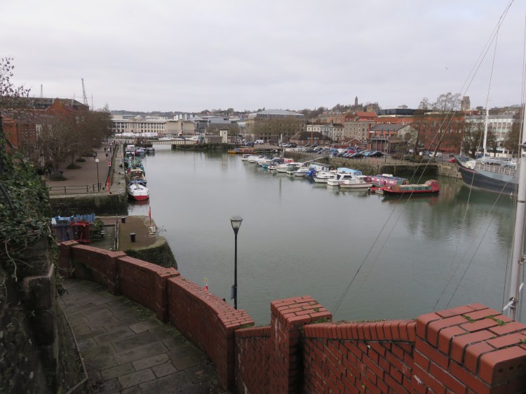 View down to the Floating Harbour from Redcliffe Parade