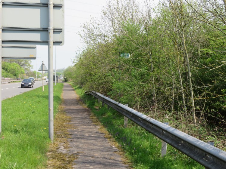 The hidden footpath sign on the Avon Ring Road