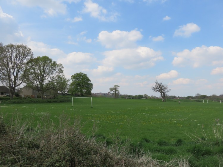 View over the playing fields next to Brislington Brook