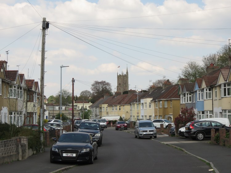 St. Luke’s Church reappears over the rooftops of Kenneth Road