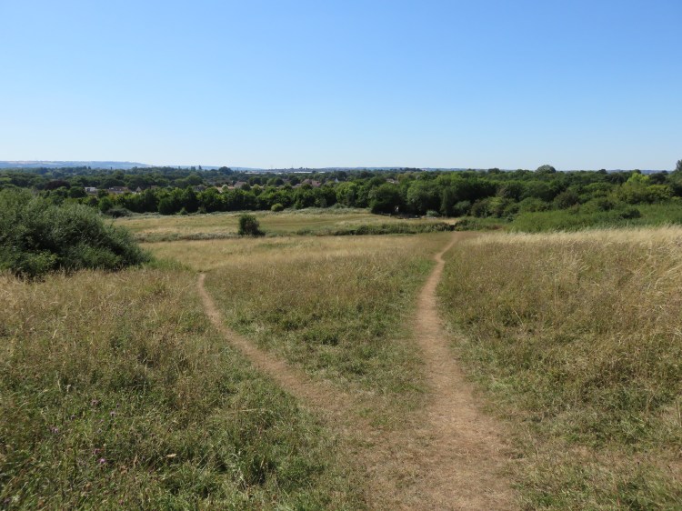 At the split between the shorter route (right) and the main route (left)