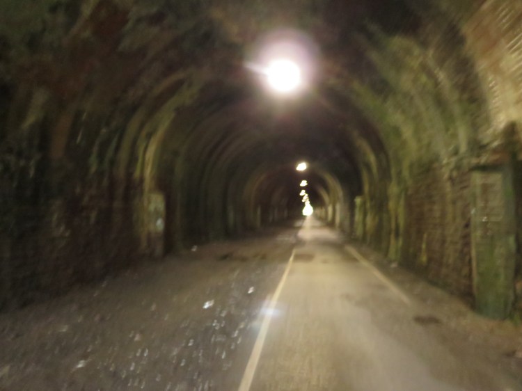 The (blurry!) interior of Staple Hill Tunnel
